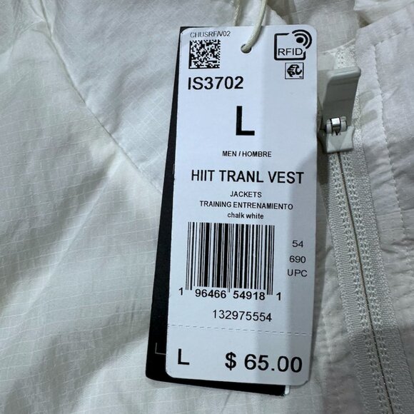 Adidas Men's large HIIT Training Ultralight IS3702 White spark vest running NEW - Picture 12 of 14